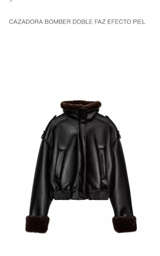 Cazadora Bomber Zara Efecto Piel