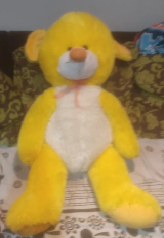 REGALO Peluche Oso Amarillo y Blanco Flamenco Ros