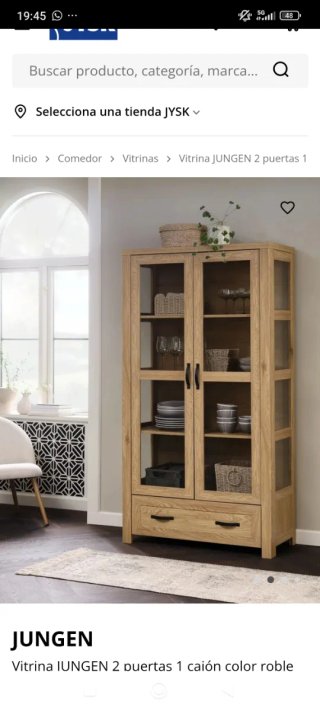 Vitrina Jungen 2 puertas y 1 cajón