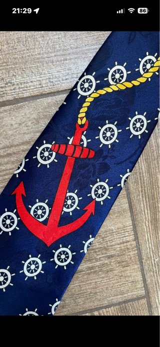 Corbata Vintage Enigma Motivo Marinero