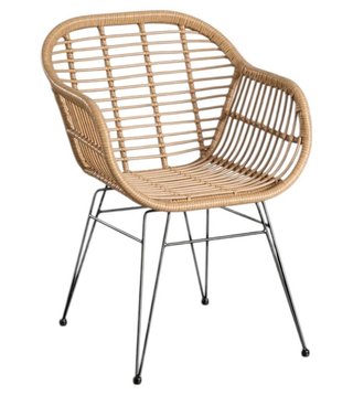 Silla mimbre con reposabrazos hostelería