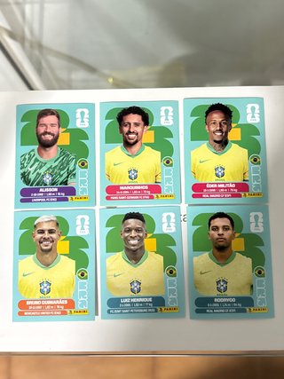 Lote 6 Cromos Brasil Mundial Panini