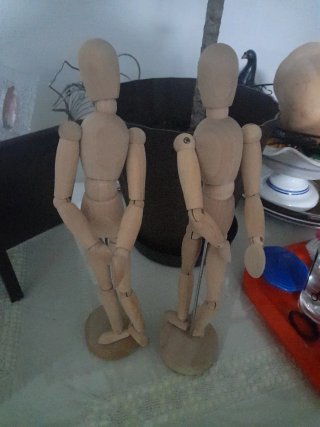 Set de 2 Maniquíes Articulados de Madera