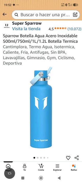 Botella Térmica Super Sparrow 750ml Azul
