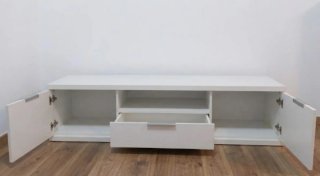 Mesa para TV Blanca con Cajón y Puertas