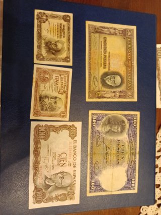 Lote de 4 Billetes Antiguos del Banco de España