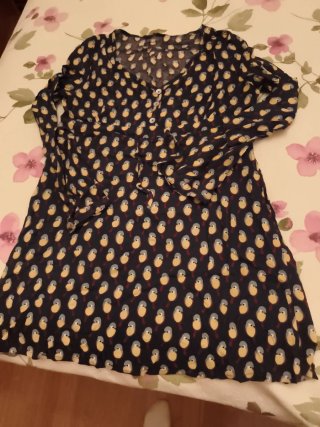Vestido Corto Camisero Estampado Talla M