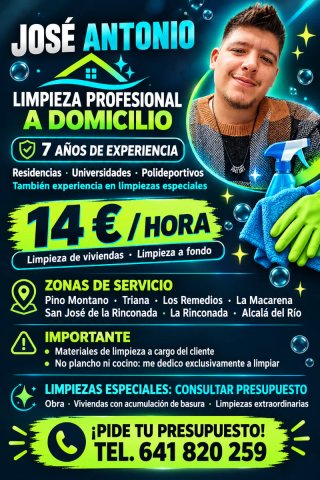 LIMPIEZA A DOMICILIO EN SEVILLA Y ALREDEDORES