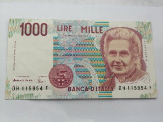 Billete de 1000 Liras Italia - Maria Montessori