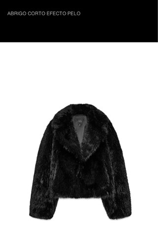 Abrigo corto efecto pelo Zara negro