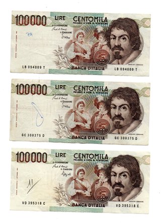 (1) LOT 3 BANCONOTE IN LIRE ITALIANE"