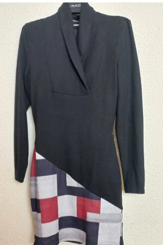Vestido Inko Negro con Estampado