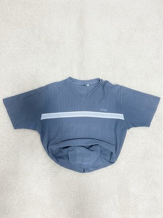Camiseta Vintage Azul Cuello V Talla L