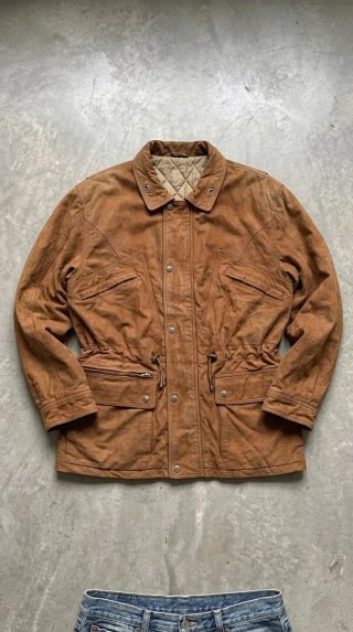 Chaqueta Safari Vintage de Ante Marrón