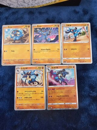 Pack 5 Cartas Pokémon Riolu y Lucario