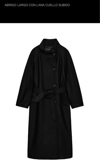 Abrigo largo Zara con cuello subido