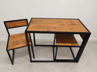 Conjunto Mesa y Sillas de Cocina Industrial