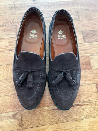 Mocassini Alden in camoscio marrone taglia 42,5