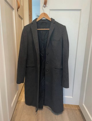 Abrigo de lana Massimo Dutti gris