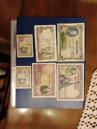 Lote de 6 Billetes Antiguos de Pesetas