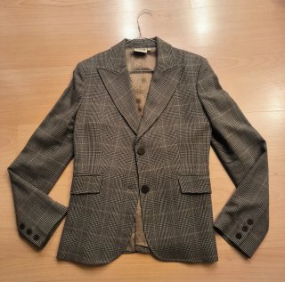 Americana Blazer Mujer Estampado Cuadros