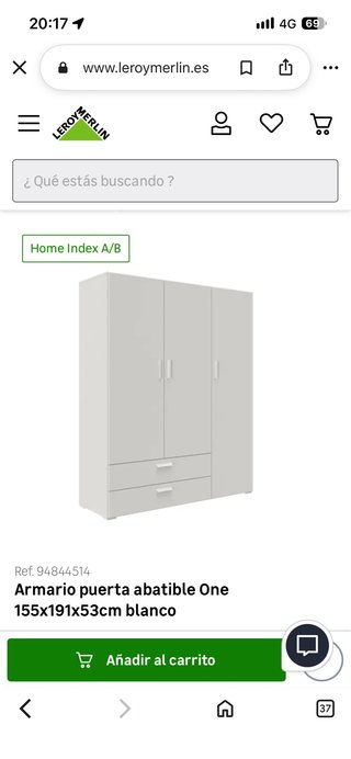 Armario Puerta Abatible One Blanco