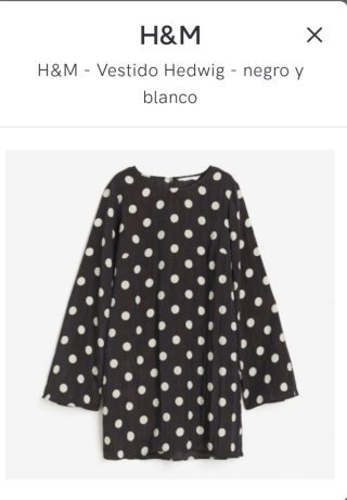 Vestido H&M Hedwig Negro y Blanco