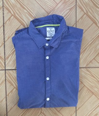 Camisa Esprit Estampada Azul Talla M