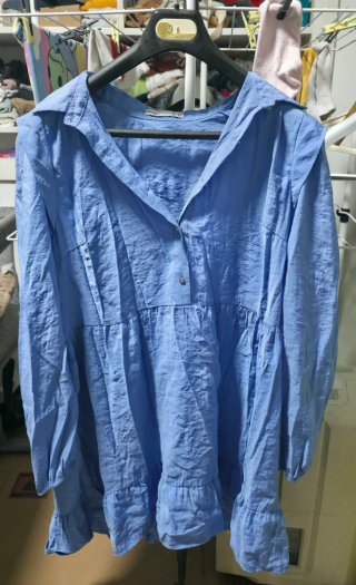 Vestido camisero azul Lefties