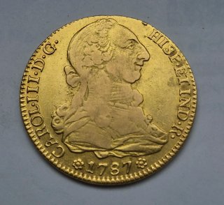 Moneda 4 Escudos Oro Carlos III 1787 Madrid