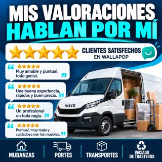 Mudanzas y portes | Clientes satisfechos y 5 ⭐⭐⭐⭐⭐