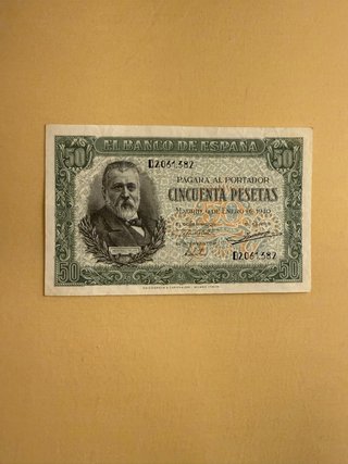 Billete 50 Pesetas 1940 Menéndez Pelayo