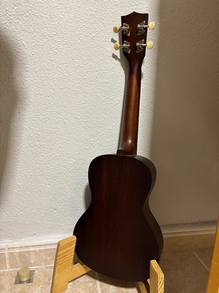 Ukulele con custodia e supporto