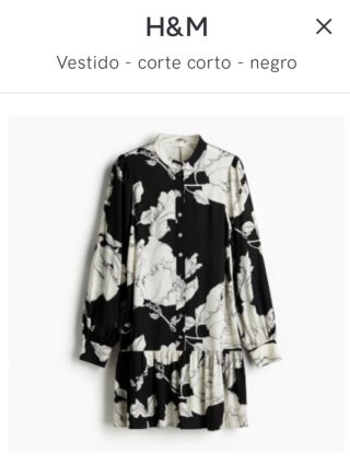 Vestido Corto H&M Estampado