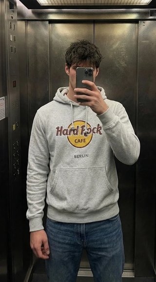 Hard Rock Cafe Sudadera Vintage con Capucha Gris M