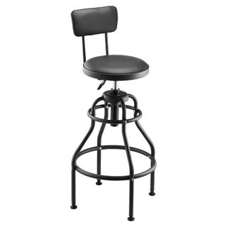 Taburete de taller con respaldo, asiento neumático
