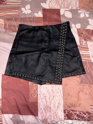Falda pantalón imitación cuero Shein