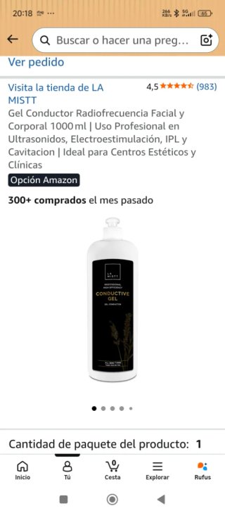 Gel Conductor Radiofrecuencia LA MISTT 1000ml
