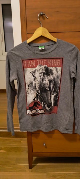 Camiseta Jurassic Park Gris