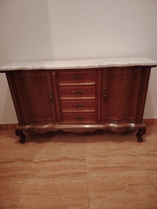 Mueble Vintage de Madera y Mármol