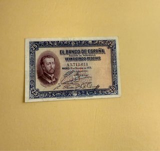 Billete 25 Pesetas 1926 Sello En Seco San F.Xavier