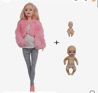 Muñeca embarazada con dos bebés