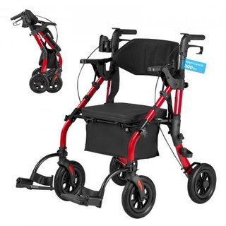 2-in-1 Rollator Walker & Transport Silla para Seni