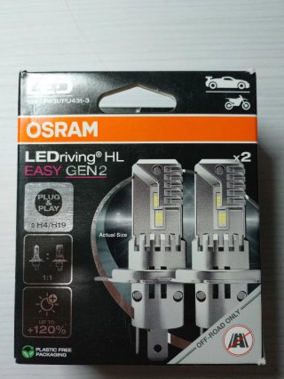 Pack 2 Bombillas LED OSRAM H4/H19