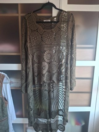 Vestido de Ganchillo Verde Oliva