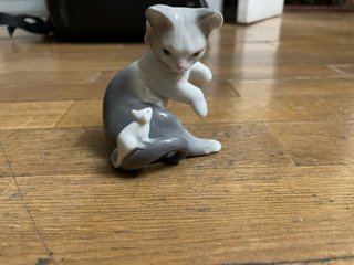 Figura Lladró Gato y Ratón de Porcelana