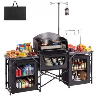 Mesa de camping plegable y cocina de campo, 177 cm