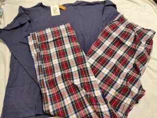 Pijama de Mujer Azul y Pantalón de Cuadros