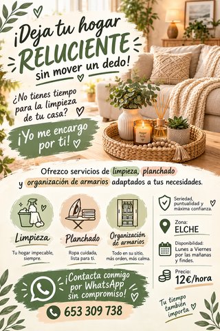 Limpieza y planchado en Elche!!