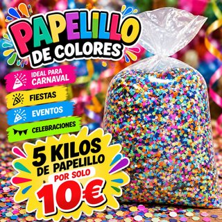 Papelillo de colores para fiesta y carnavales